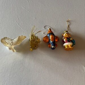 Festive Holiday Ornament Set - Gold, Blue, Orange